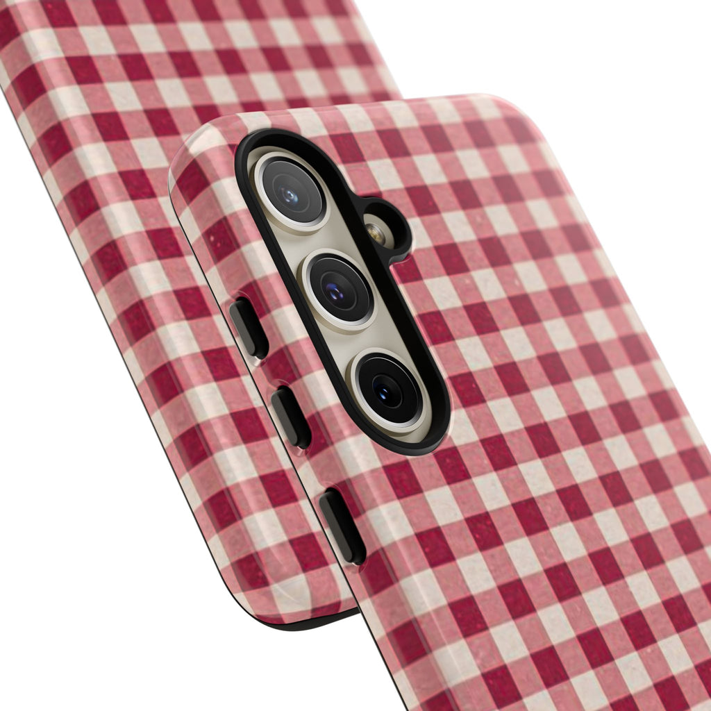 Gingham Phone Case — Red Plaid Tough Case
