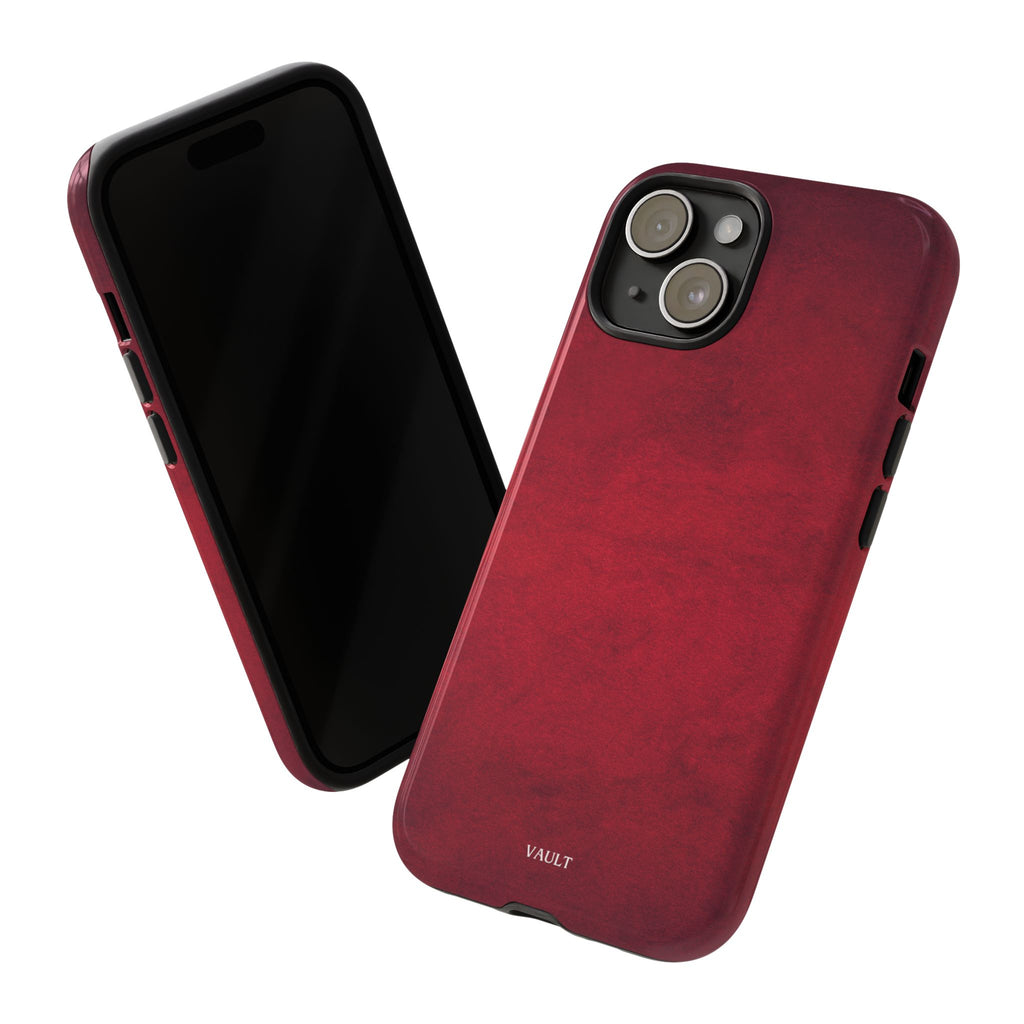 Red Leather Texture Phone Case Impact-Resistant Case