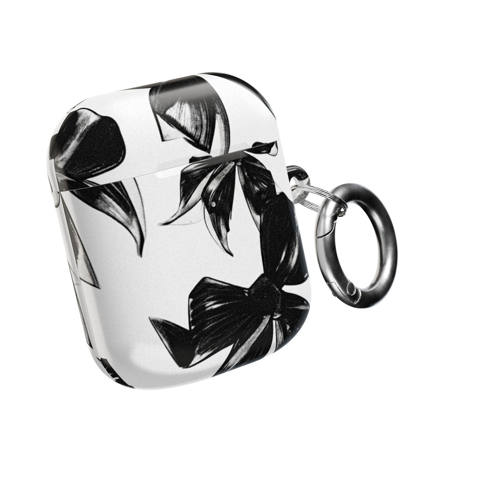 Floral Noir AirPod Case — Black & White Botanical Protective Cover