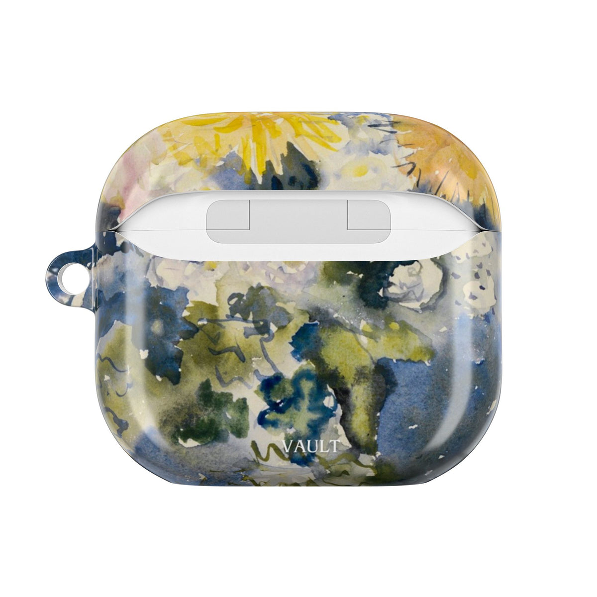 Floral Watercolor AirPod Case — Yellow Blue Sunflower Art Protective Cover