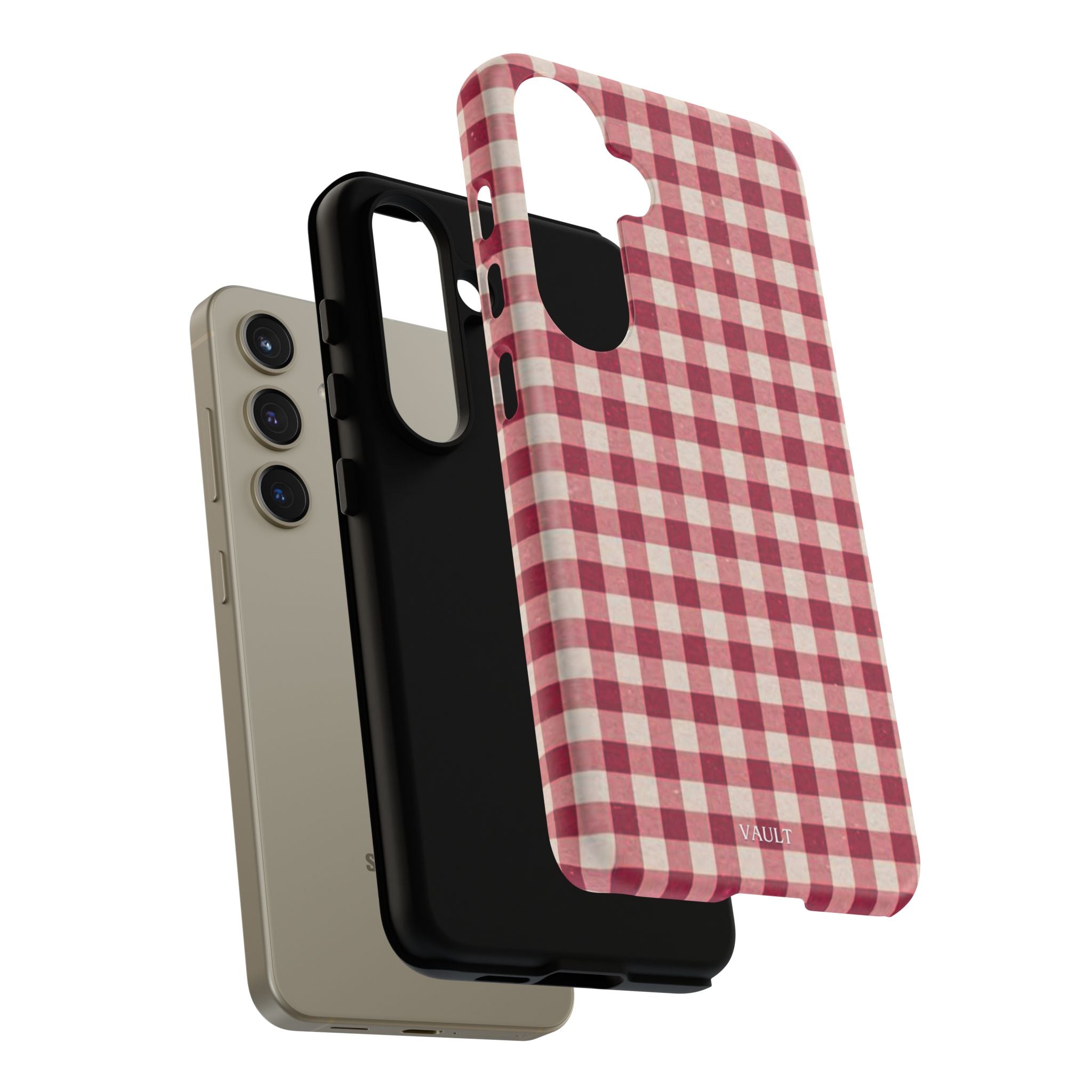 Gingham Phone Case — Red Plaid Tough Case