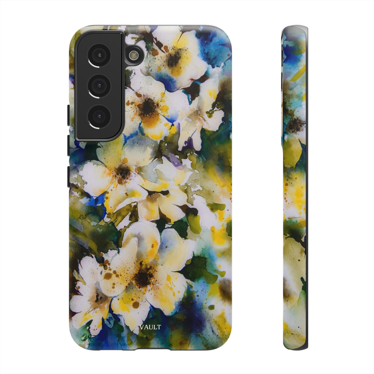 Floral Watercolor Tough Case – Yellow White Blossom Phone Cover