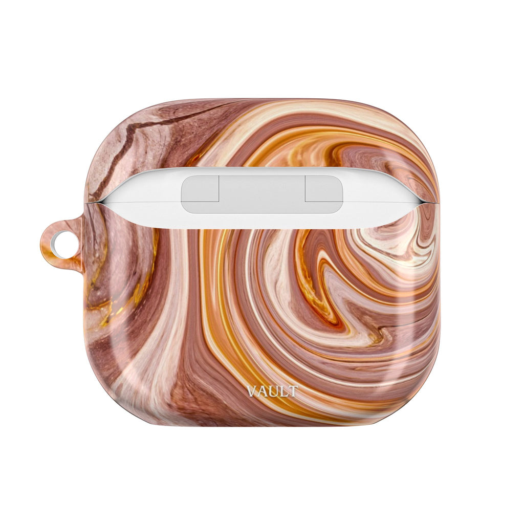 Marble Swirl AirPod Case — Pink & Gold Abstract Protective Cover