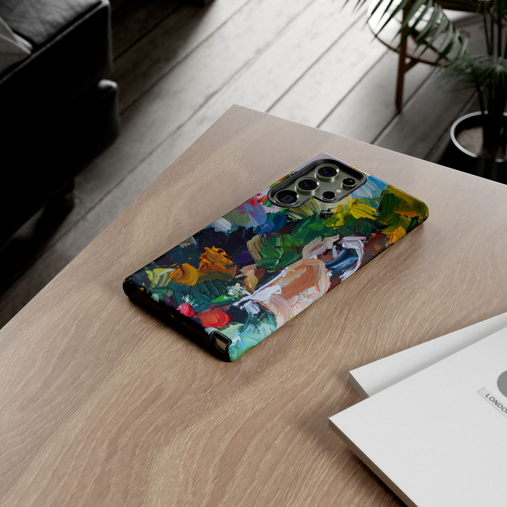 Abstract Paint Brushstroke Phone Case — Colorful Artistic Tough Case