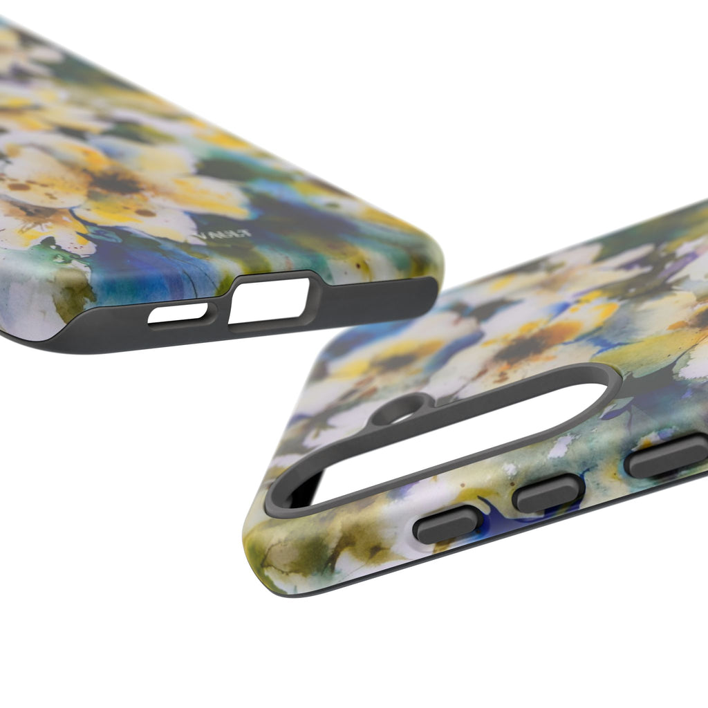 Floral Watercolor Tough Case – Yellow White Blossom Phone Cover