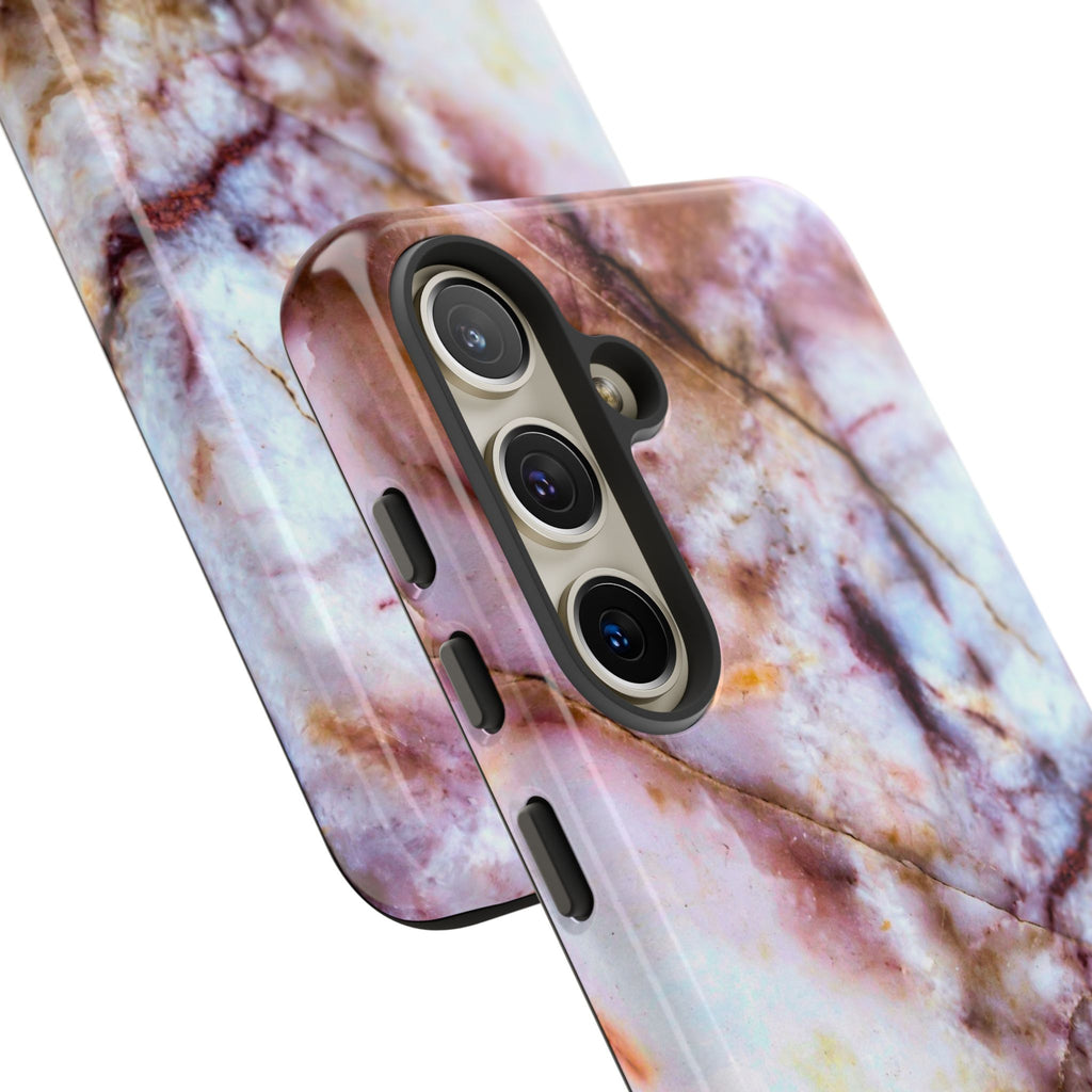 Marble Vein Tough Phone Case — Pink Quartz Protective Cover