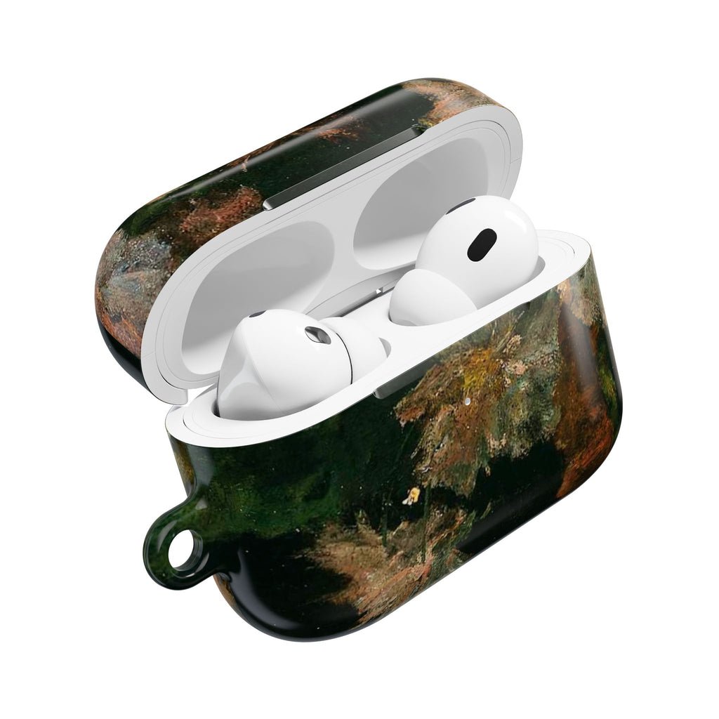 AirPods Case — Dark Green Brown Marble Protective Cover