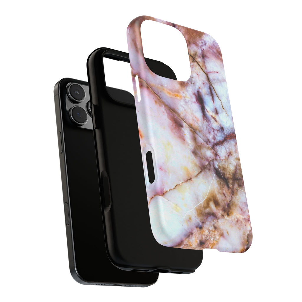 Marble Vein Tough Phone Case — Pink Quartz Protective Cover
