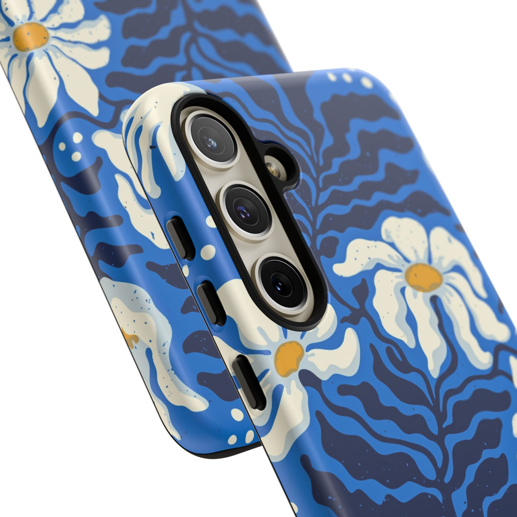 Blue Daisy Tough Phone Case — Floral Protective Phone Cover