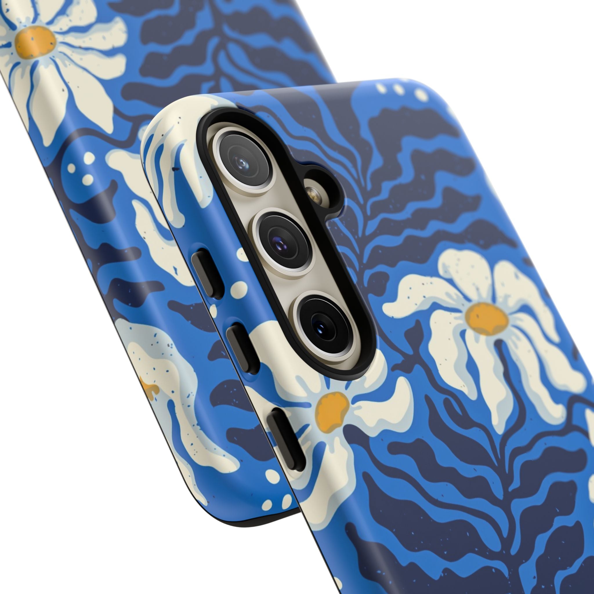 Blue Daisy Tough Phone Case — Floral Protective Phone Cover