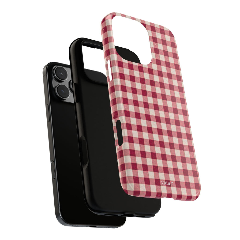 Gingham Phone Case — Red Plaid Tough Case