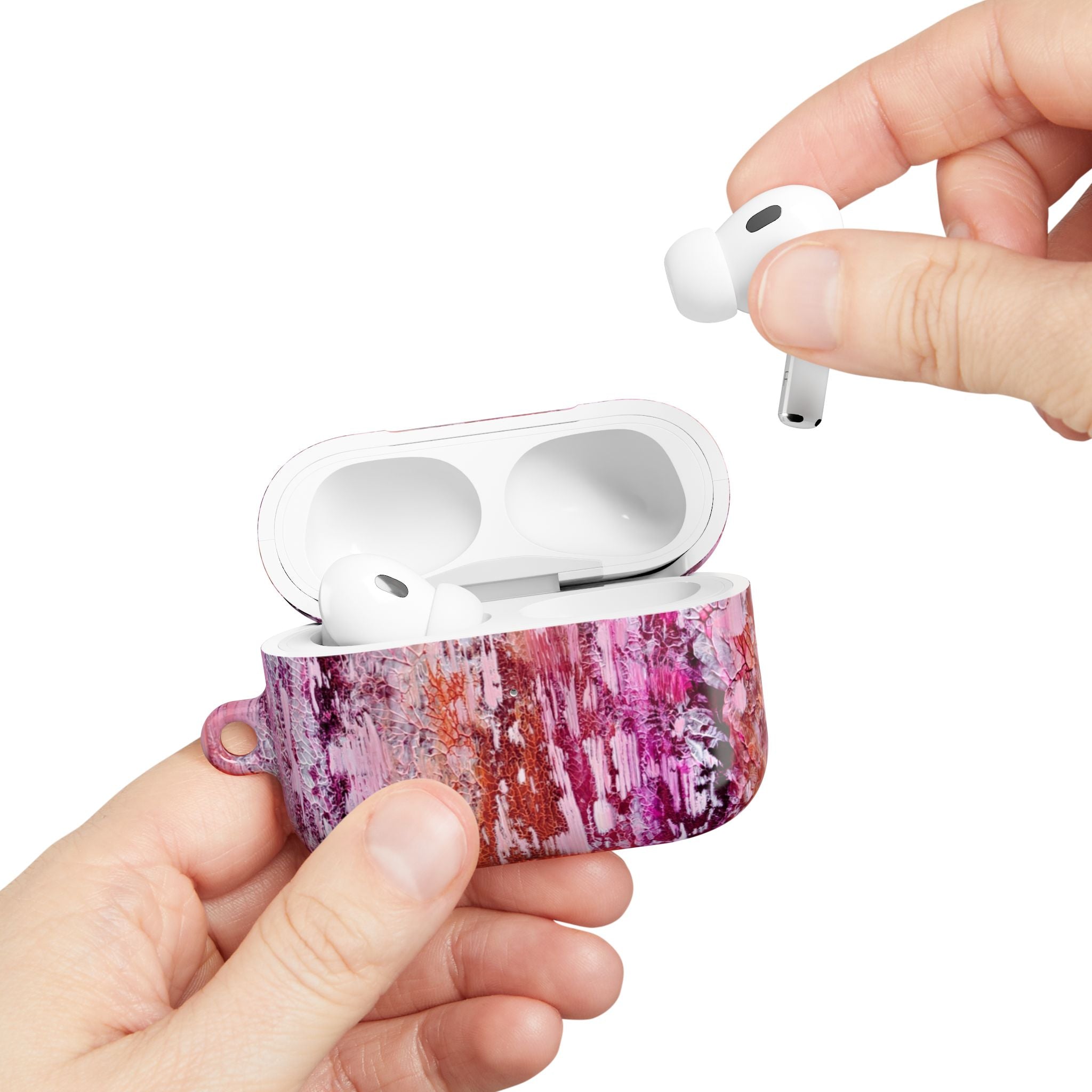 Abstract Pink Marble AirPod Case – Protective Artistic Earbud Cover