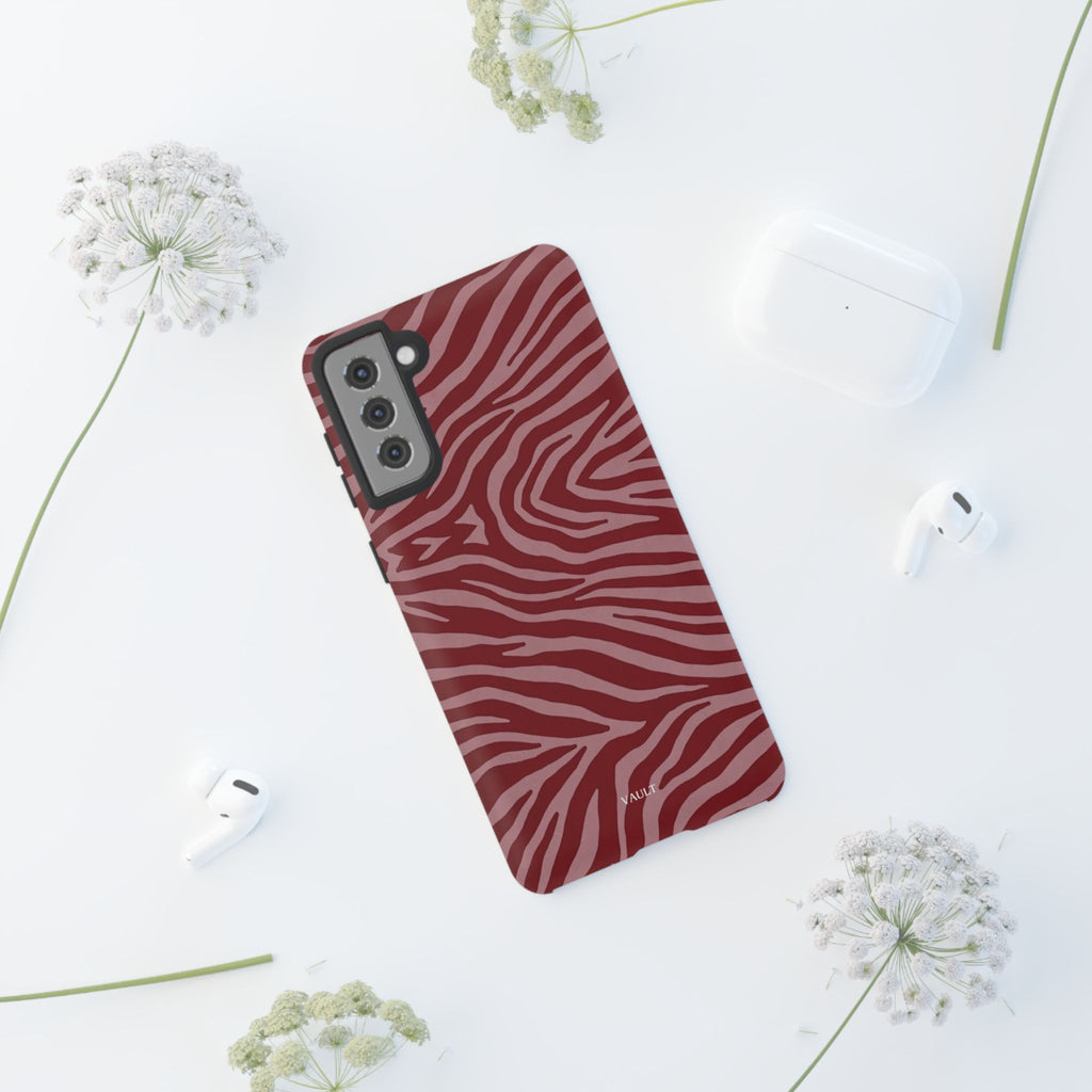 Red Zebra Print Tough Phone Case