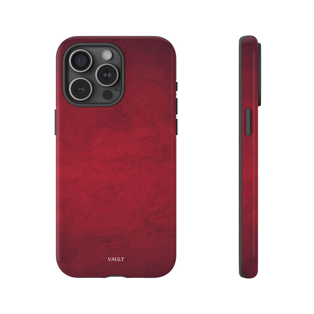Red Leather Texture Phone Case Impact-Resistant Case