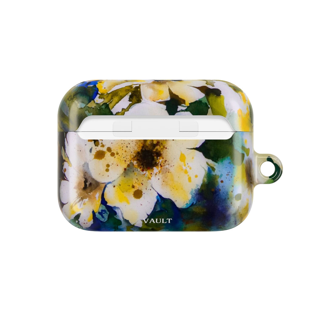 Floral Watercolor AirPod Case — White & Yellow Blossom Protective Cover