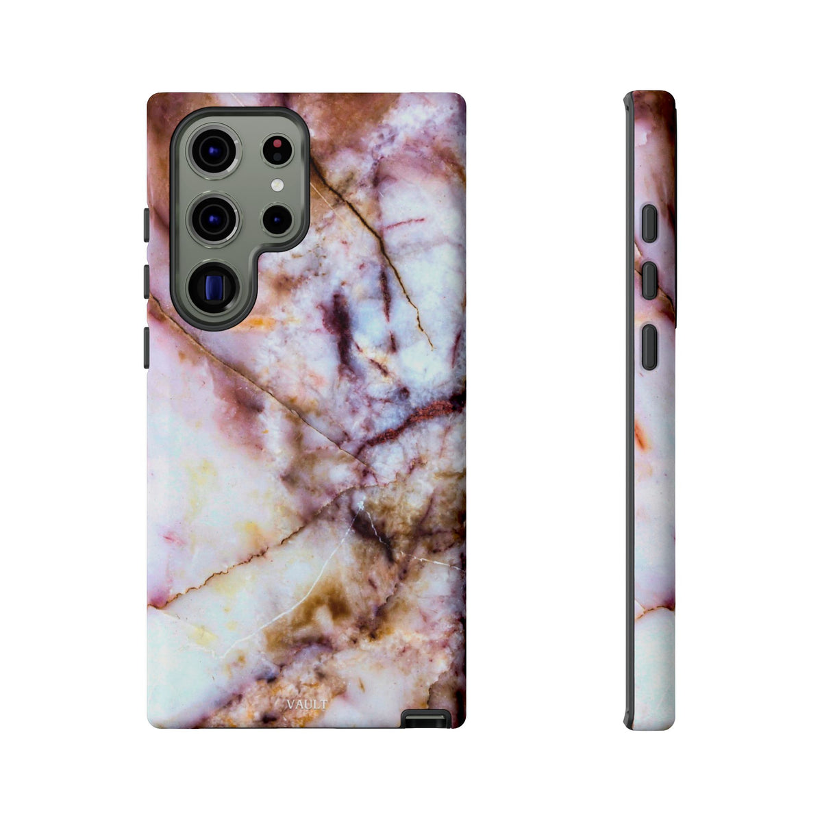 Marble Vein Tough Phone Case — Pink Quartz Protective Cover