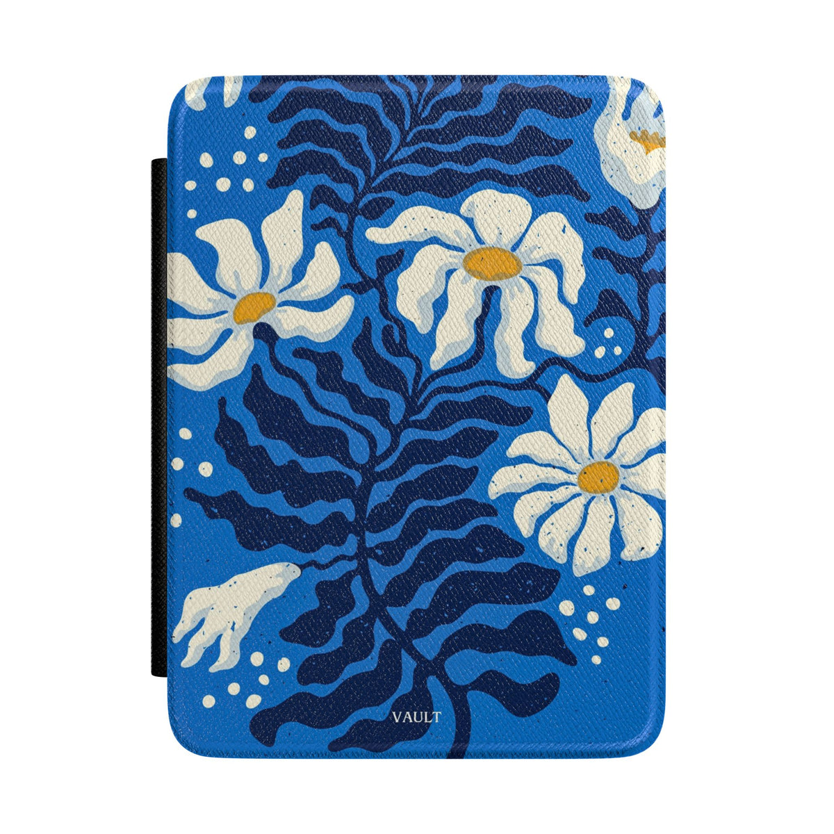 Daisy Garden Kindle Case — Blue Floral E-Reader Cover