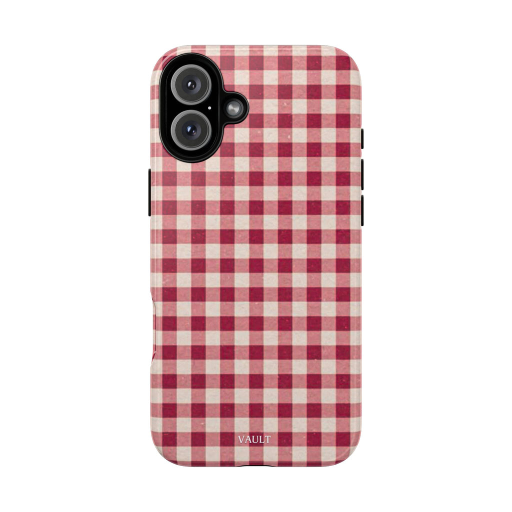 Gingham Phone Case — Red Plaid Tough Case