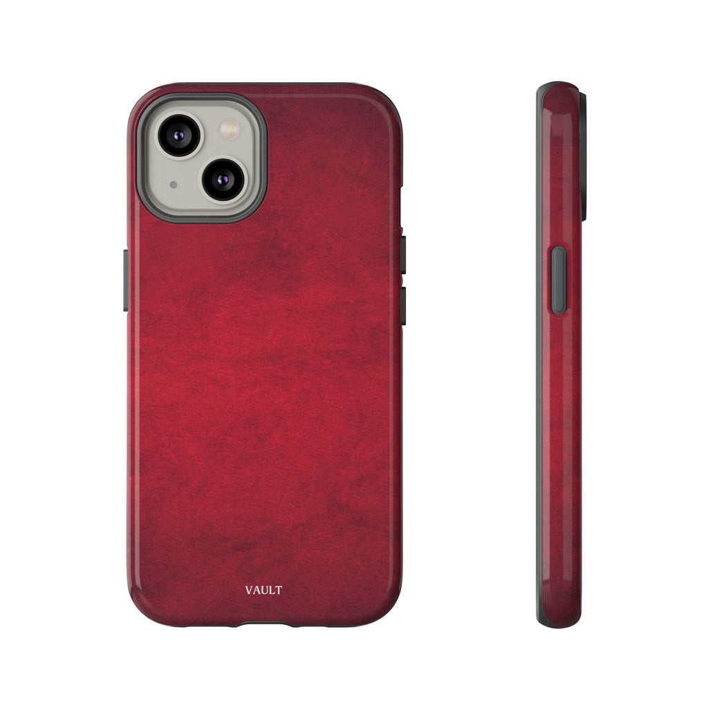 Red Leather Texture Phone Case Impact-Resistant Case