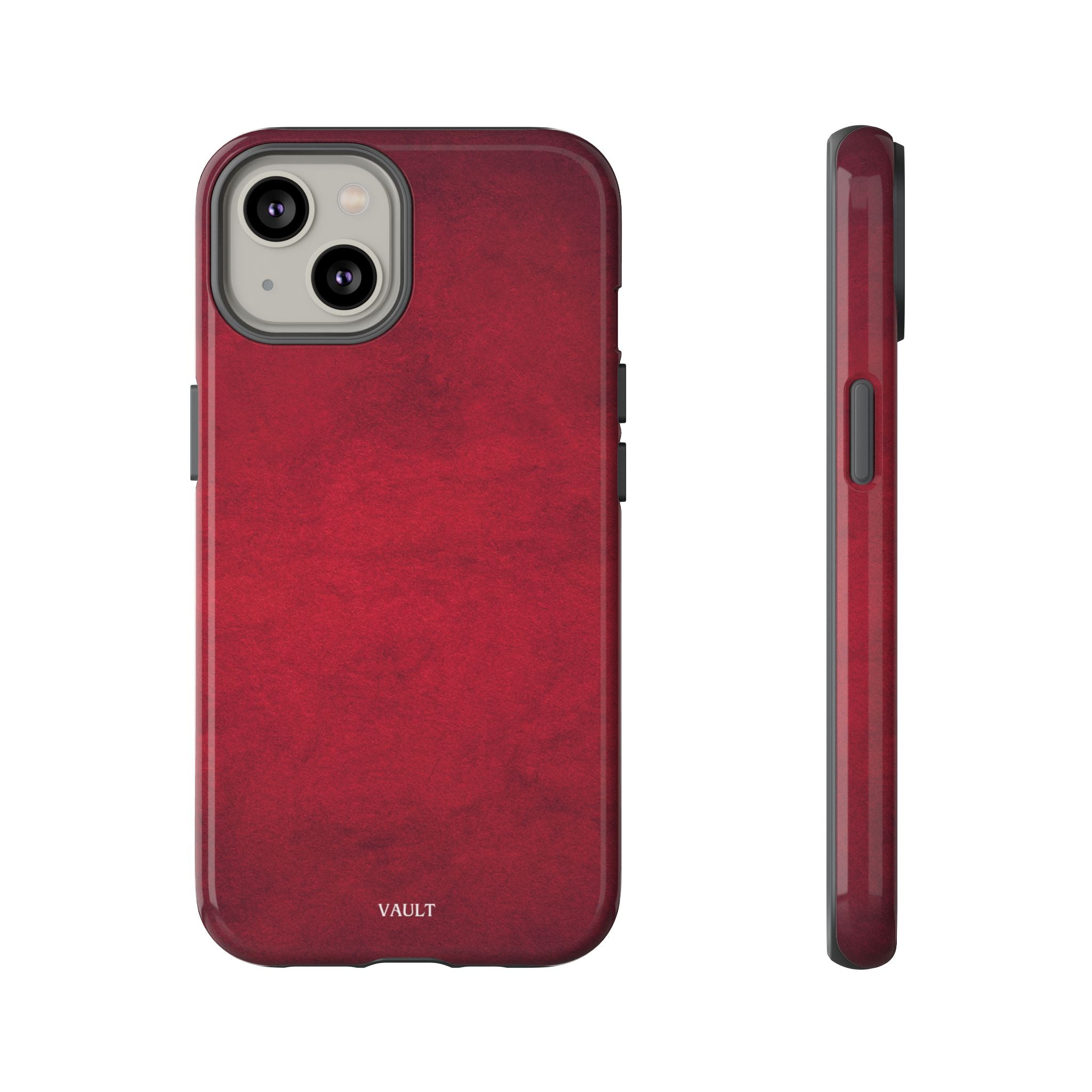 Red Leather Texture Phone Case Impact-Resistant Case