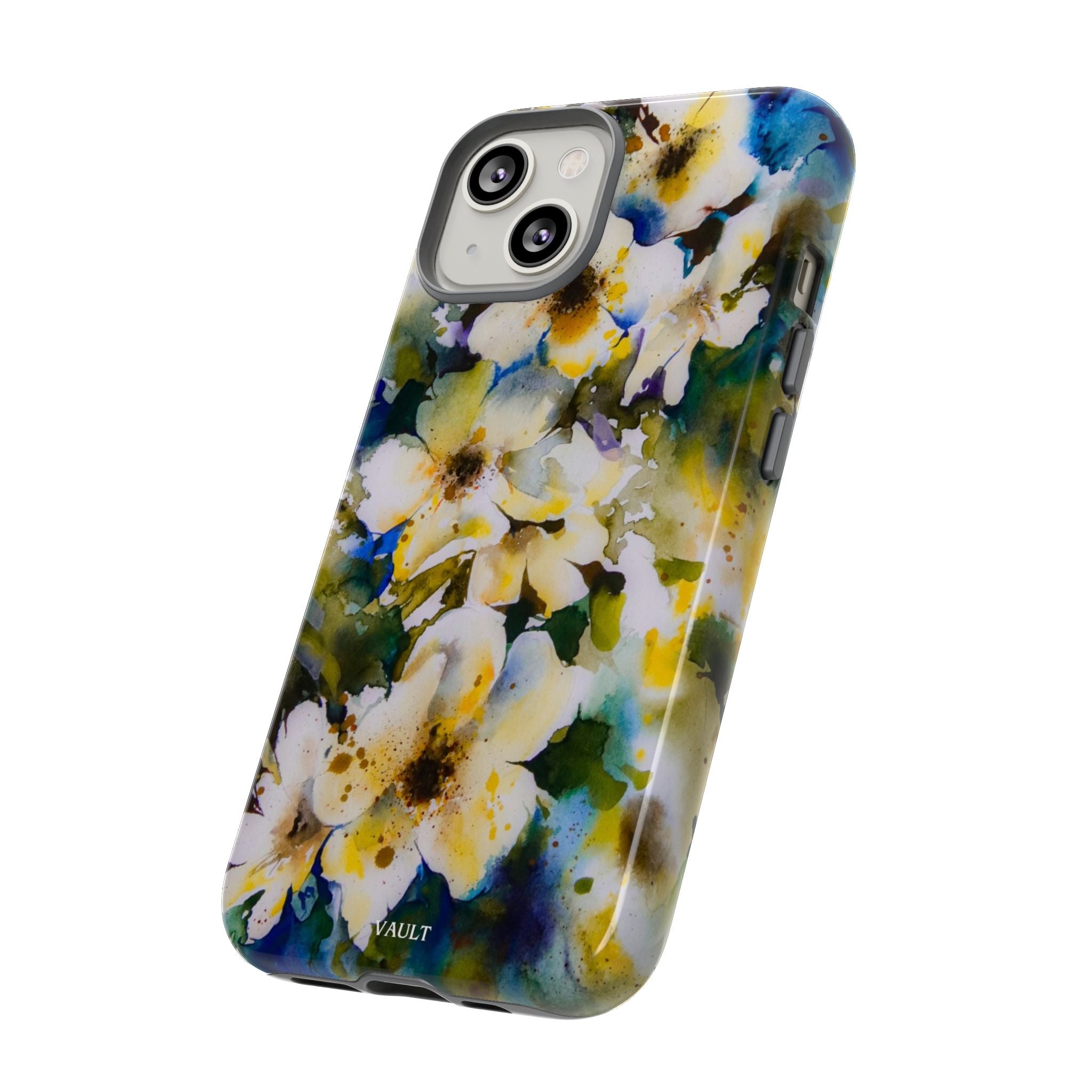 Floral Watercolor Tough Case – Yellow White Blossom Phone Cover
