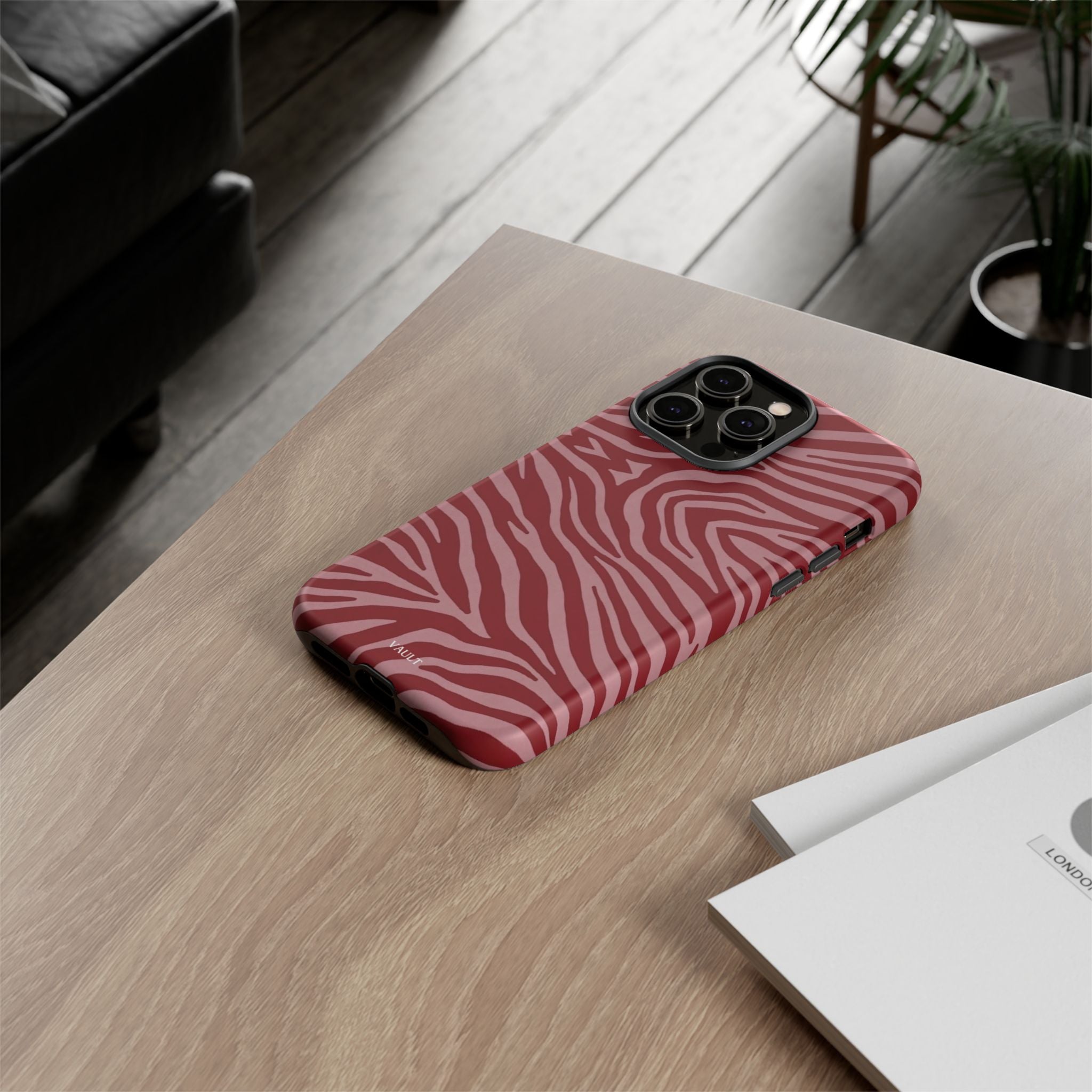 Red Zebra Print Tough Phone Case