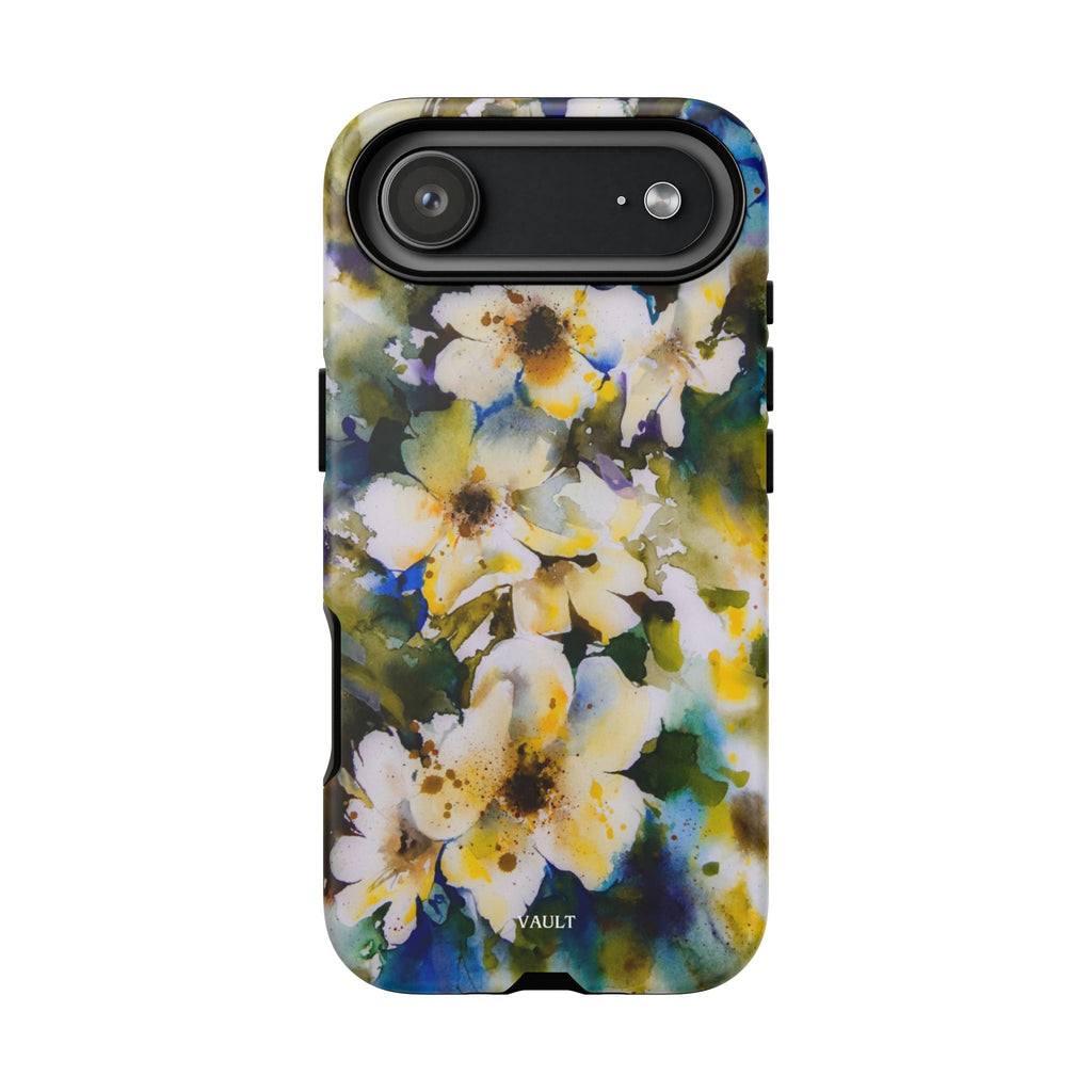Floral Watercolor Tough Case – Yellow White Blossom Phone Cover