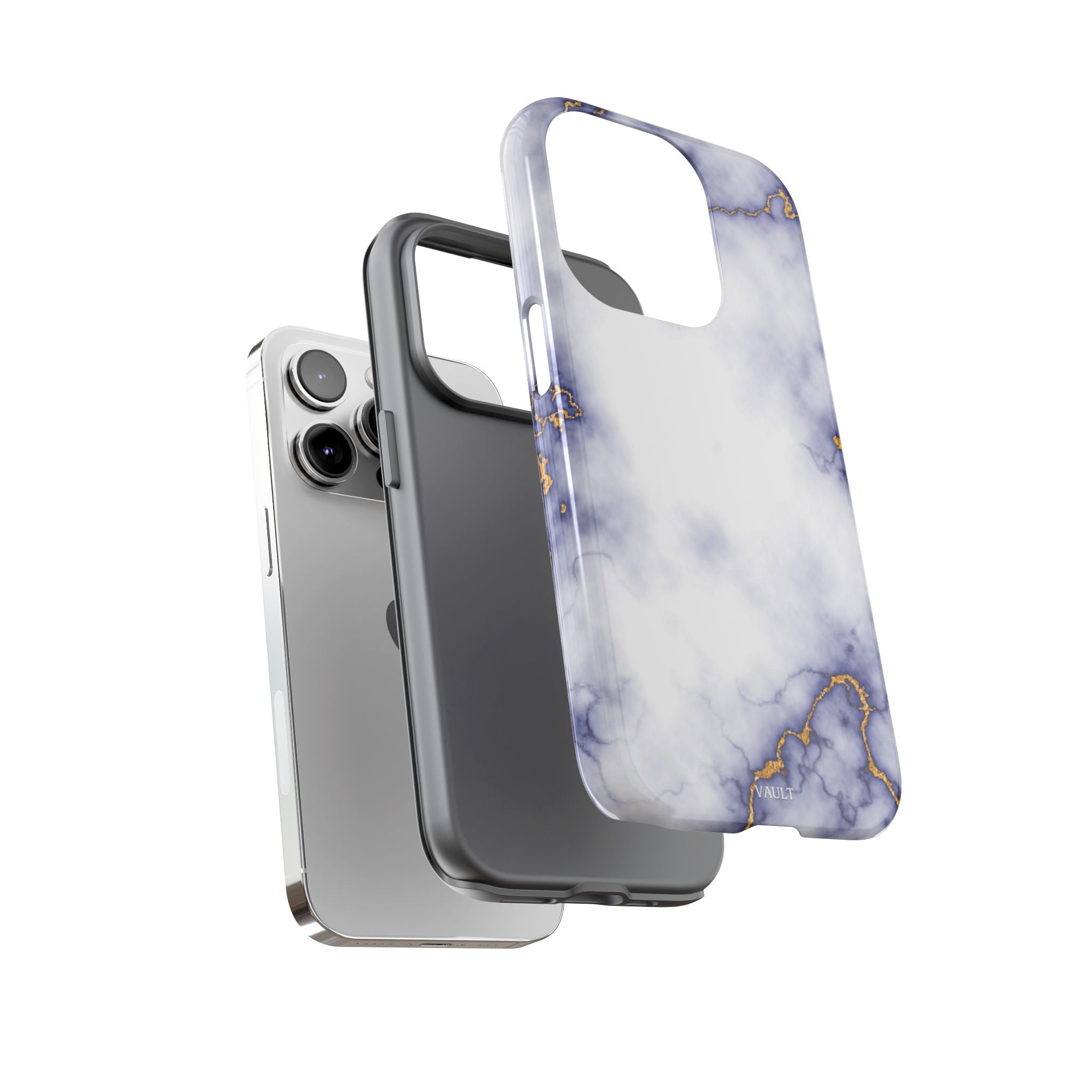 Purple Marble Tough Phone Case with Gold Veins