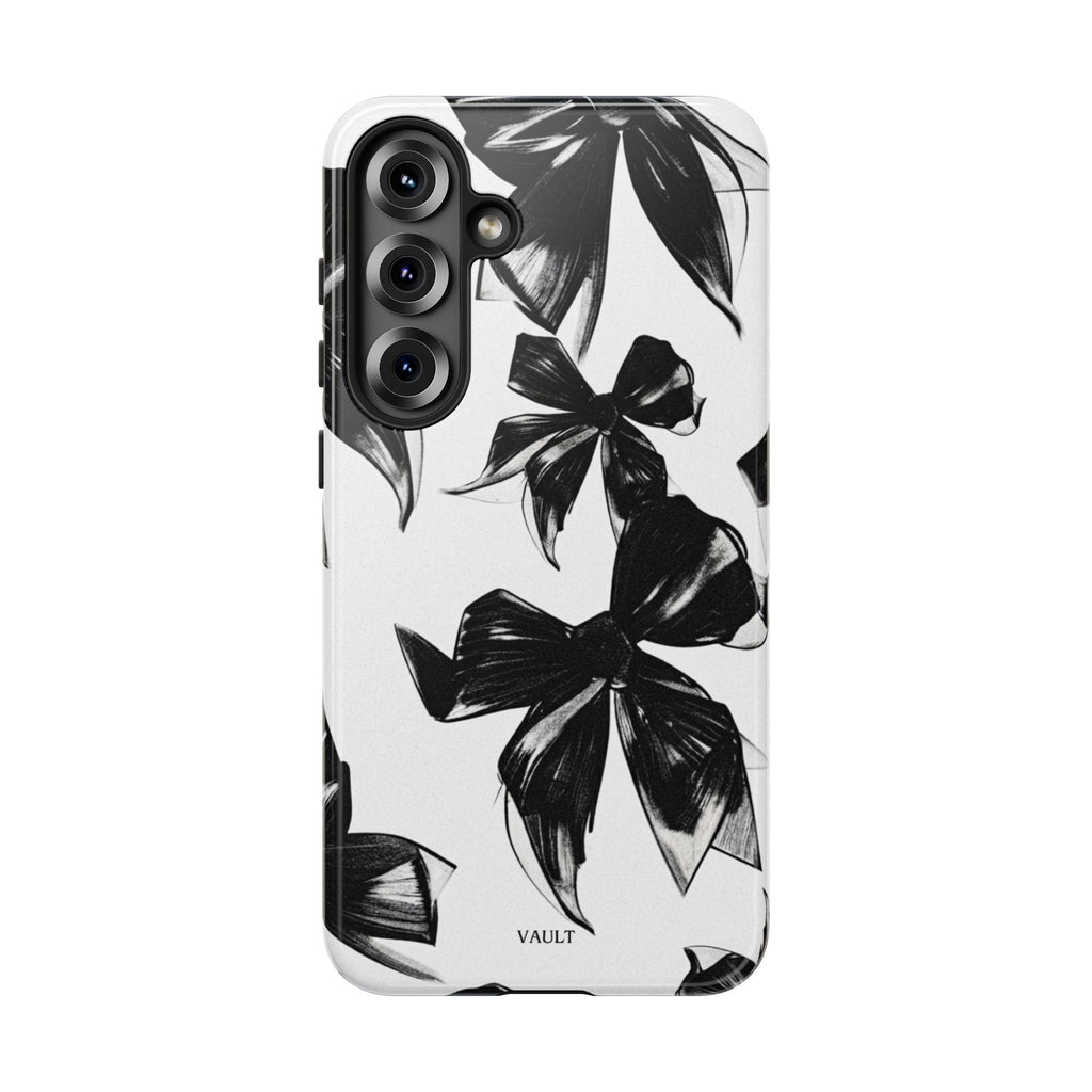 Floral Brushstroke Phone Case — Black & White Botanical Tough Case