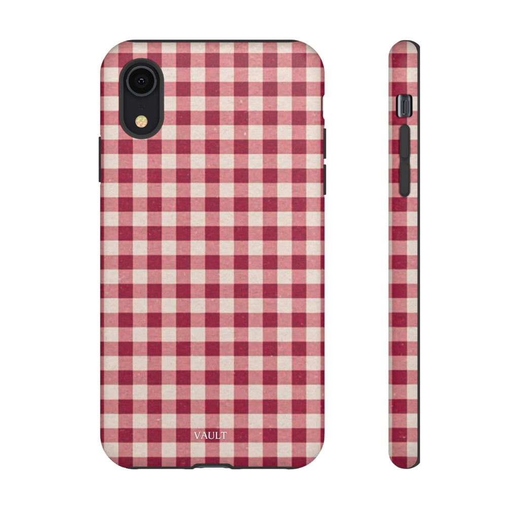 Gingham Phone Case — Red Plaid Tough Case