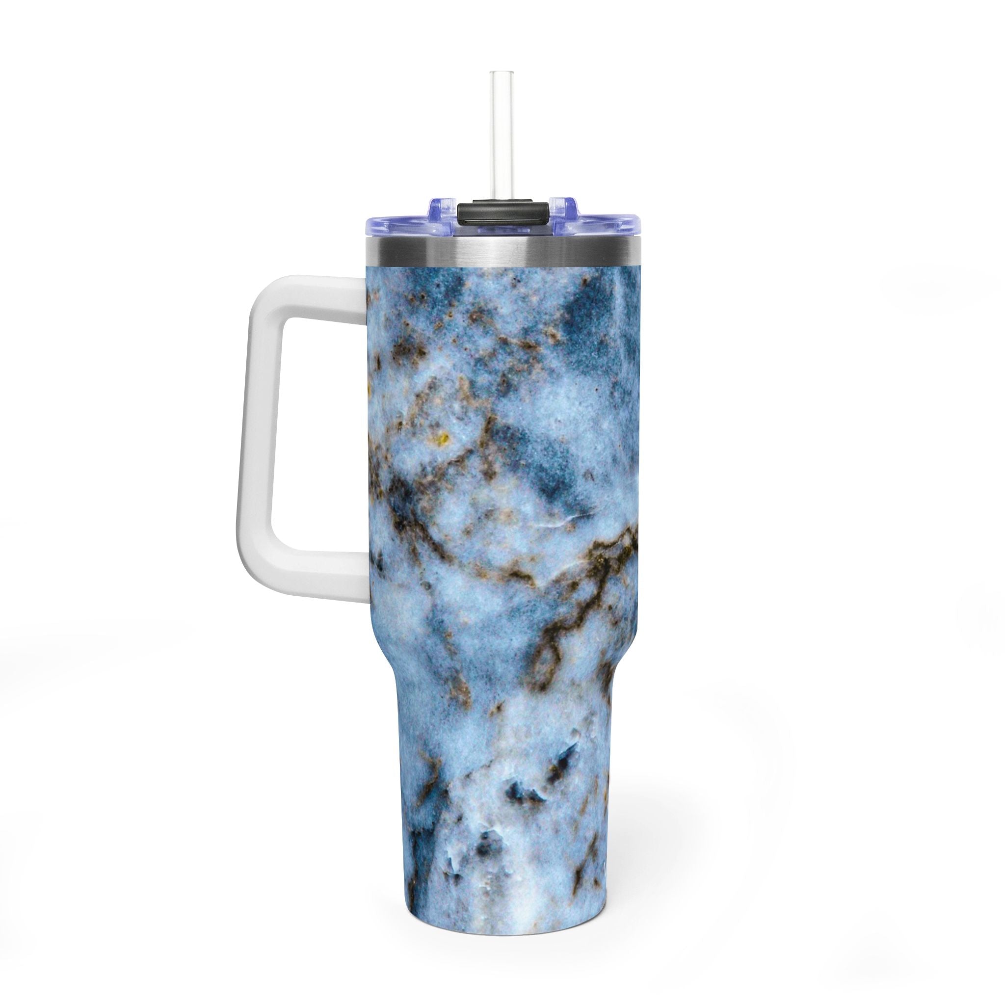 40oz Blue Marble Vacuum Tumbler