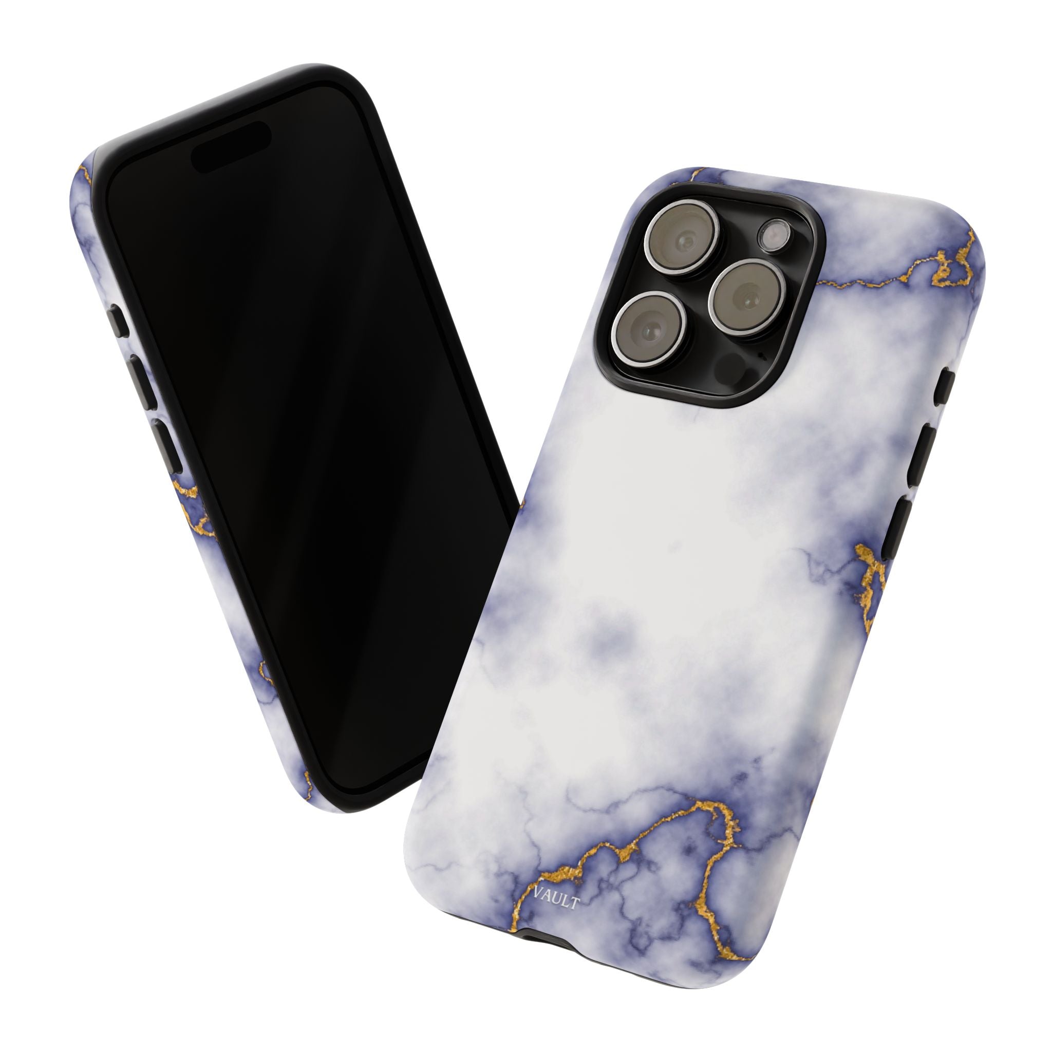Purple Marble Tough Phone Case with Gold Veins