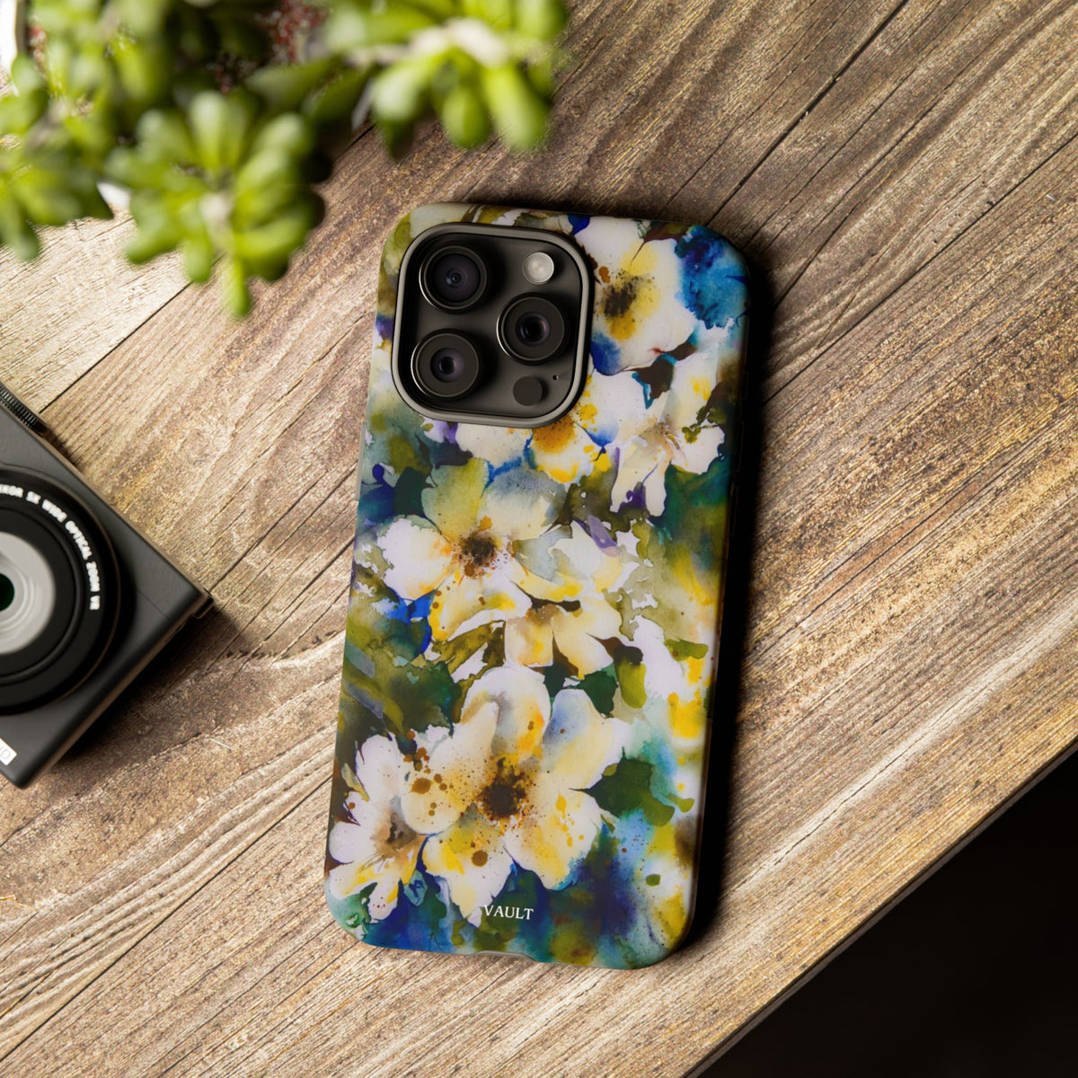 Floral Watercolor Tough Case – Yellow White Blossom Phone Cover