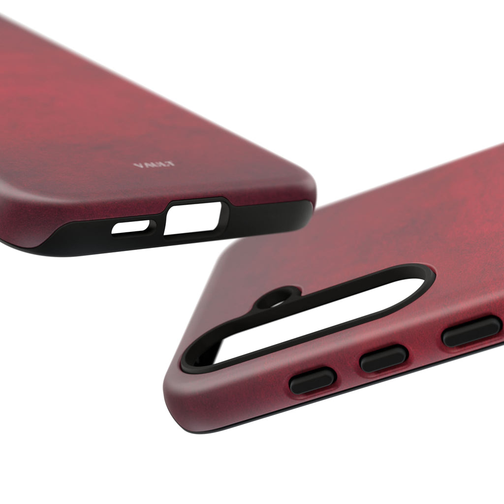 Red Leather Texture Phone Case Impact-Resistant Case