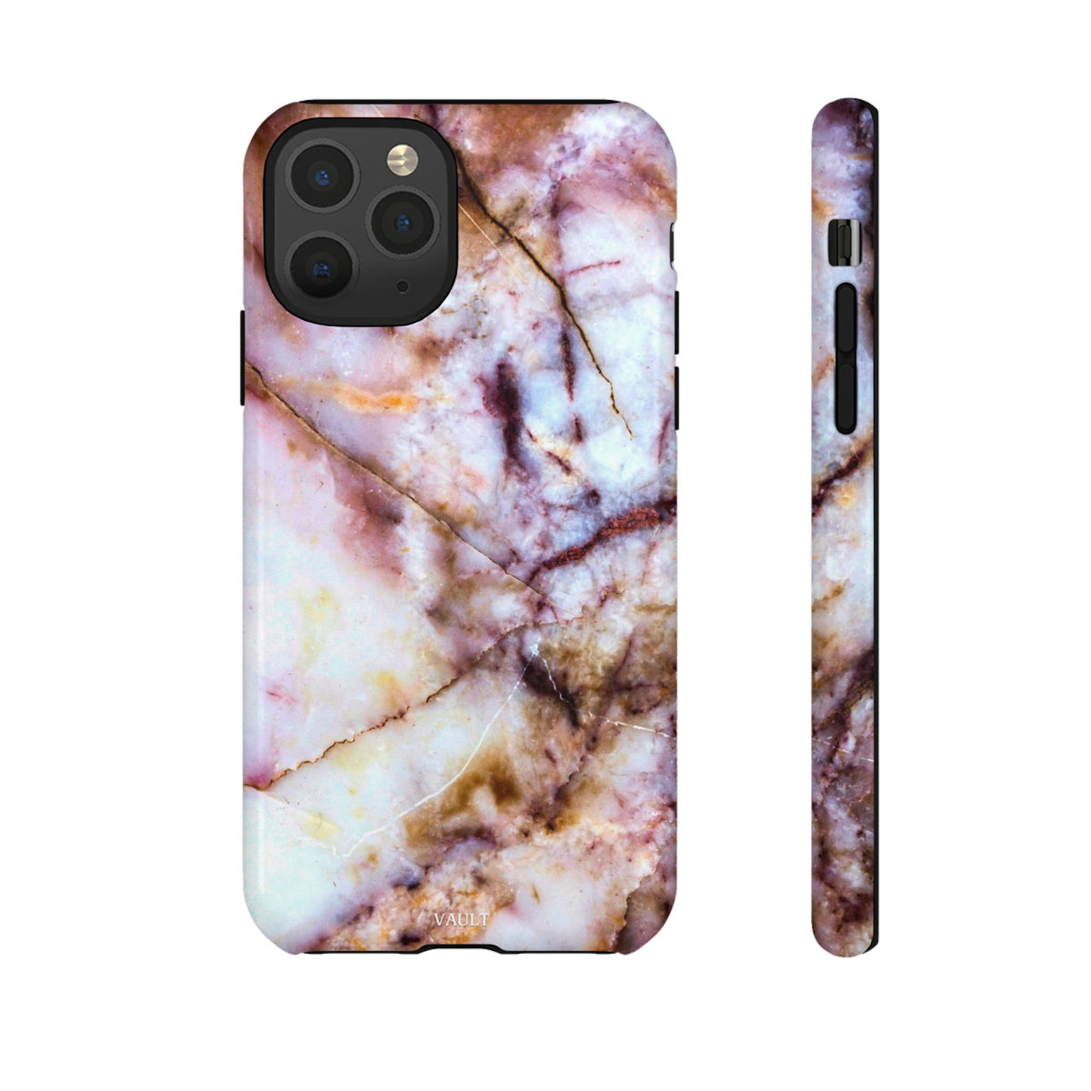 Marble Vein Tough Phone Case — Pink Quartz Protective Cover