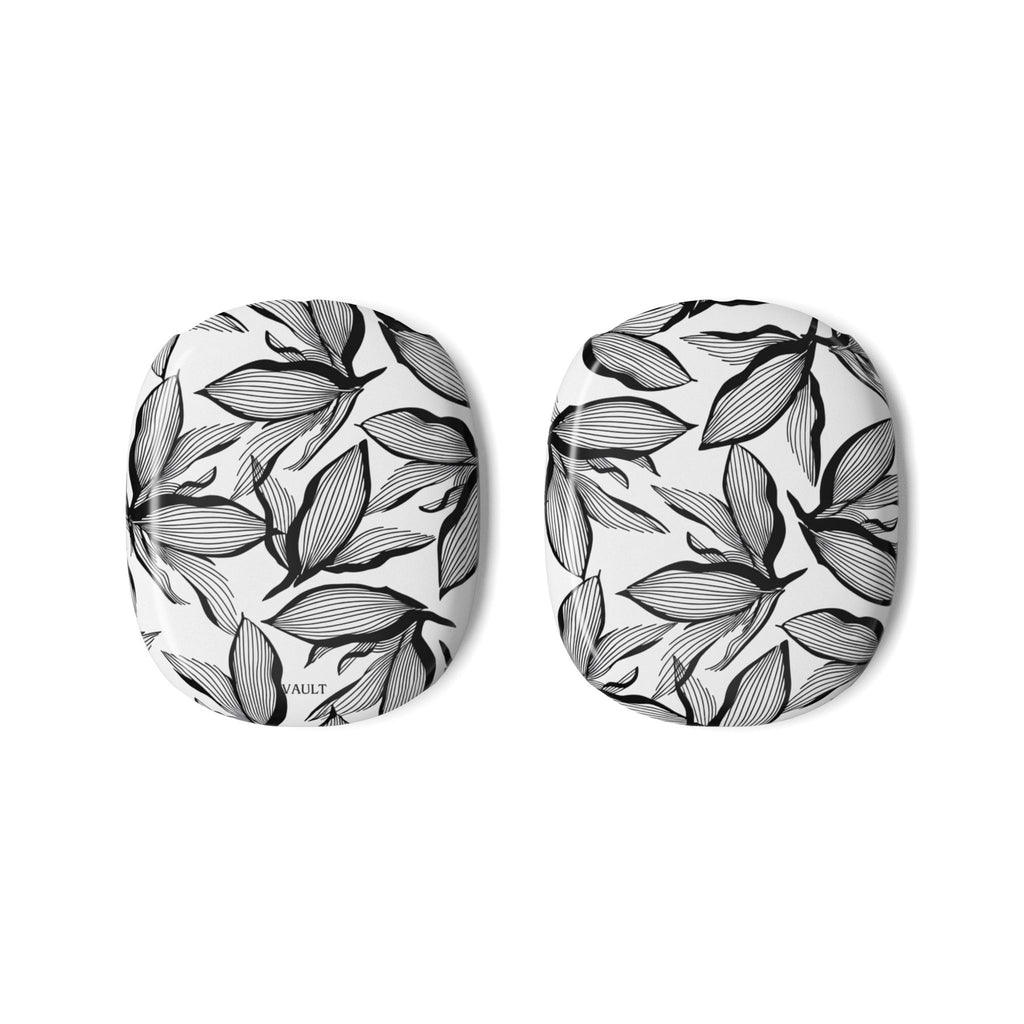 AirPods Max Ear Cup Covers — Monochrome Botanical Leaf Pattern