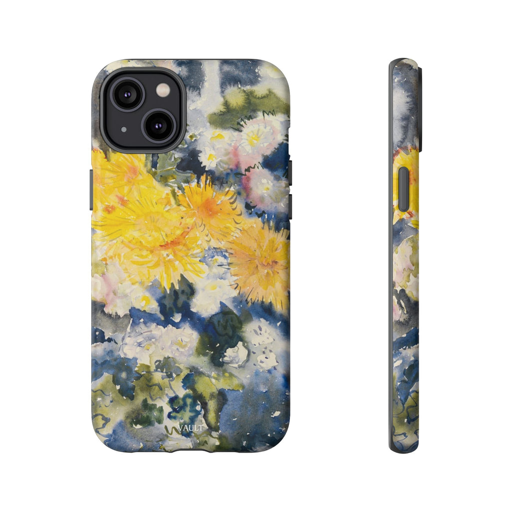 Floral Watercolor Phone Case – Yellow Chrysanthemums Design