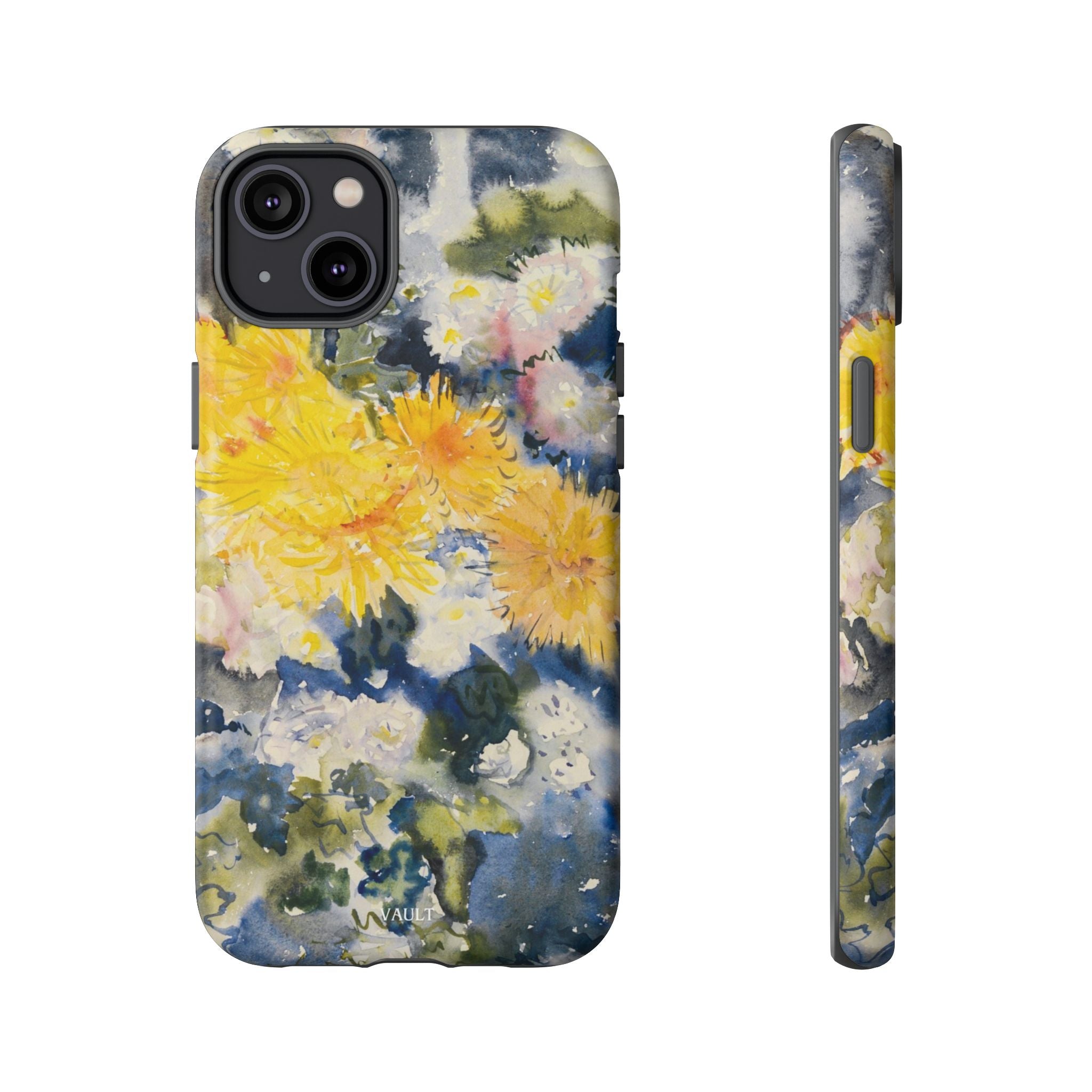 Floral Watercolor Phone Case – Yellow Chrysanthemums Design