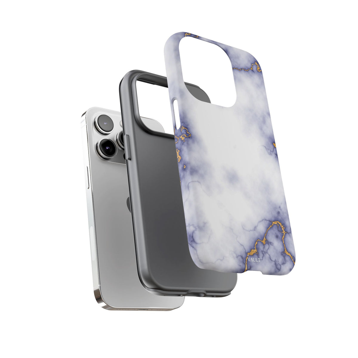 Purple Marble Tough Phone Case with Gold Veins