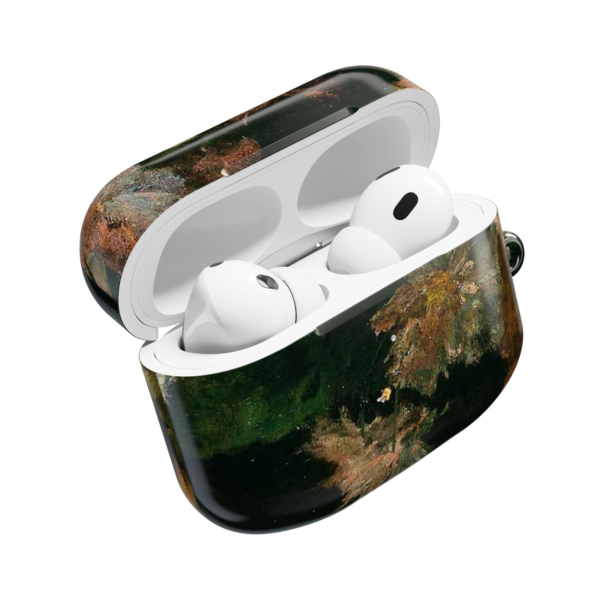 AirPods Case — Dark Green Brown Marble Protective Cover