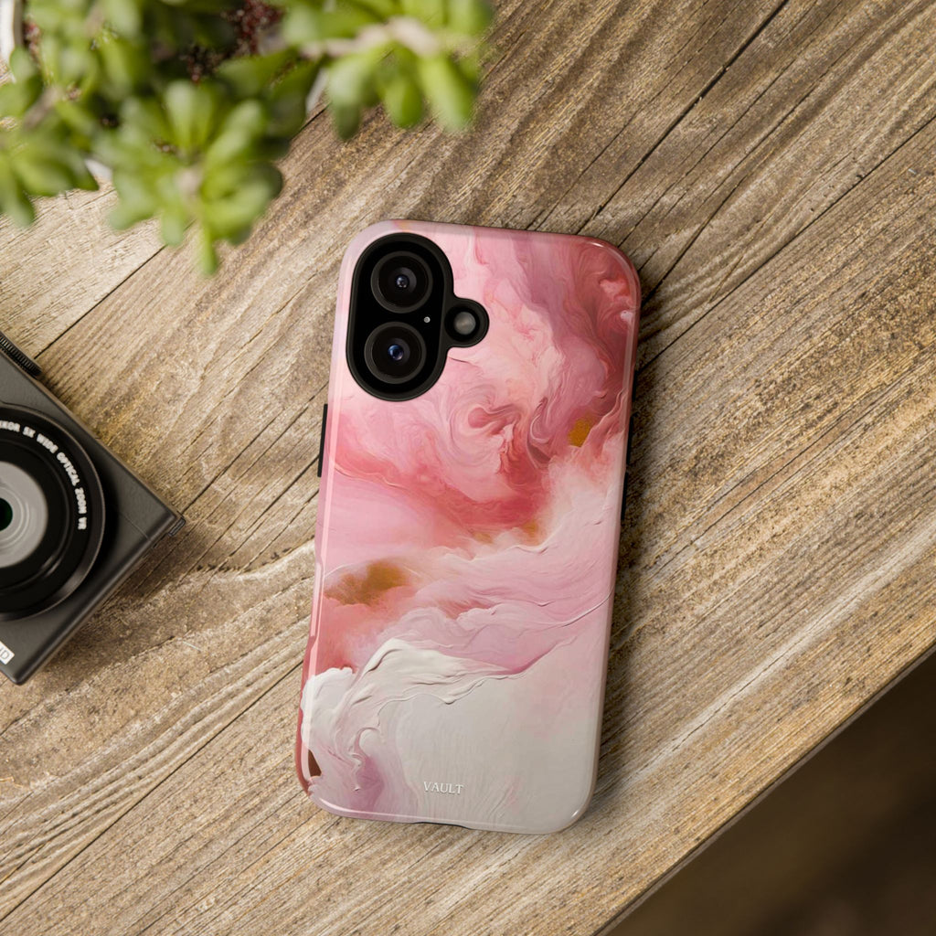 Pink Marble Tough Phone Case — Protective Artistic Phone Cover