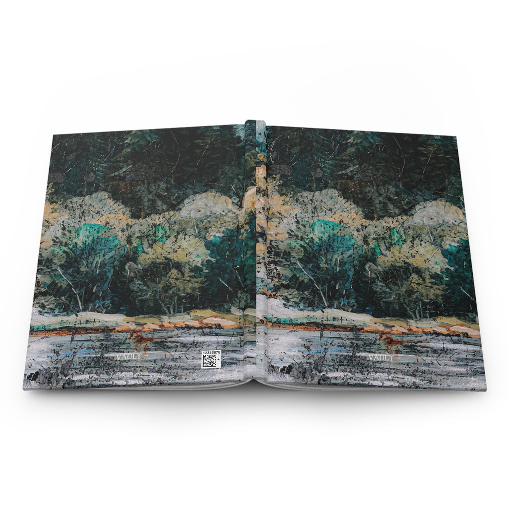 Hardcover Journal — Forest Lake Abstract Landscape Notebook