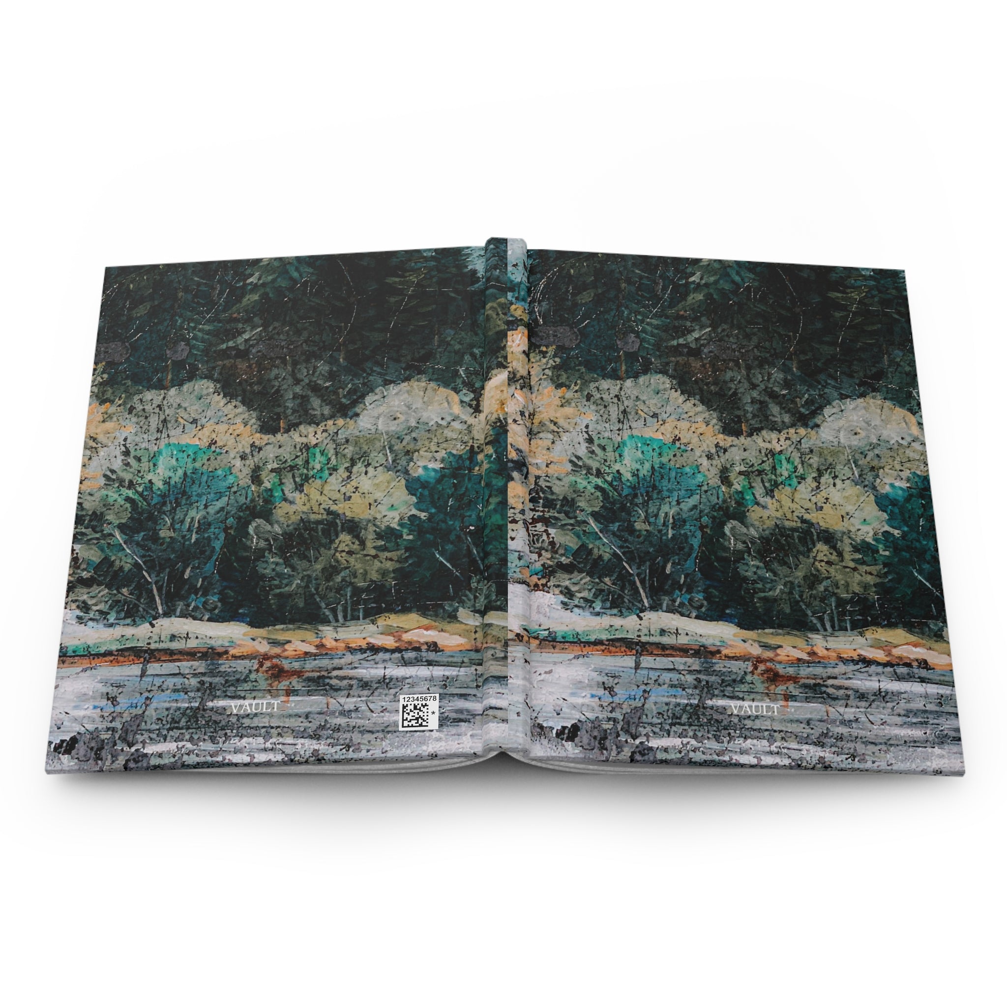 Hardcover Journal — Forest Lake Abstract Landscape Notebook