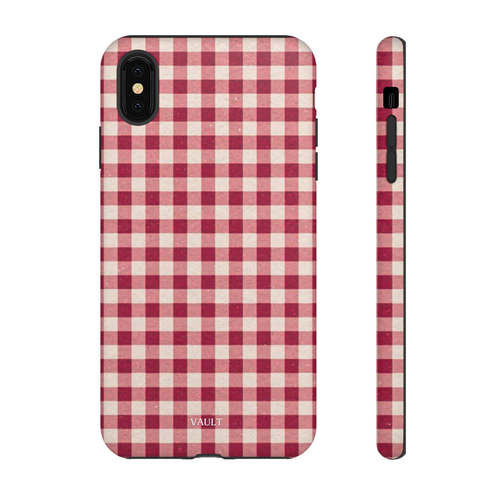 Gingham Phone Case — Red Plaid Tough Case