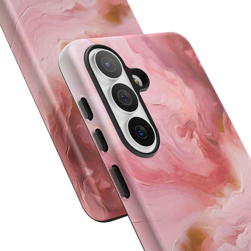 Pink Marble Tough Phone Case — Protective Artistic Phone Cover