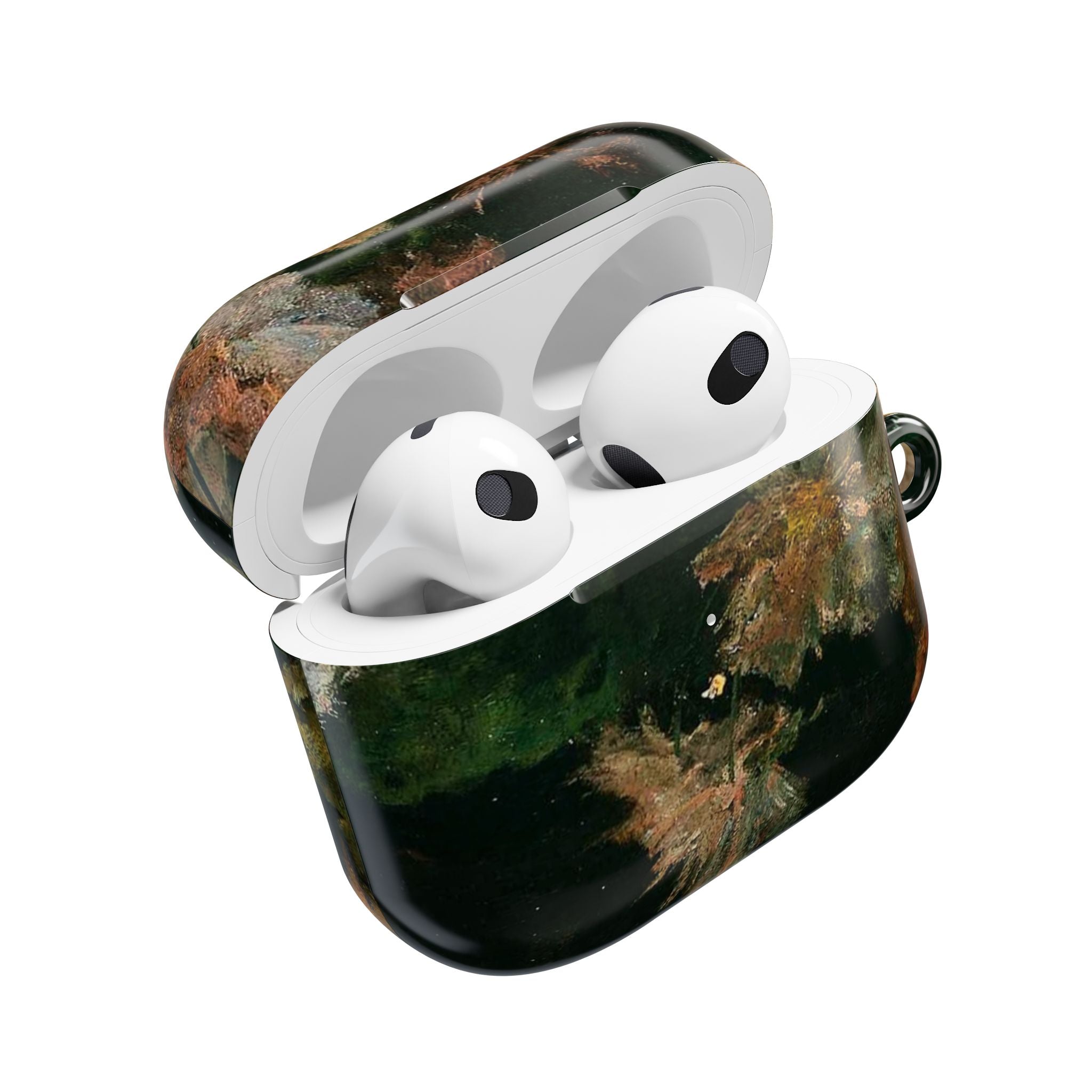 AirPods Case — Dark Green Brown Marble Protective Cover