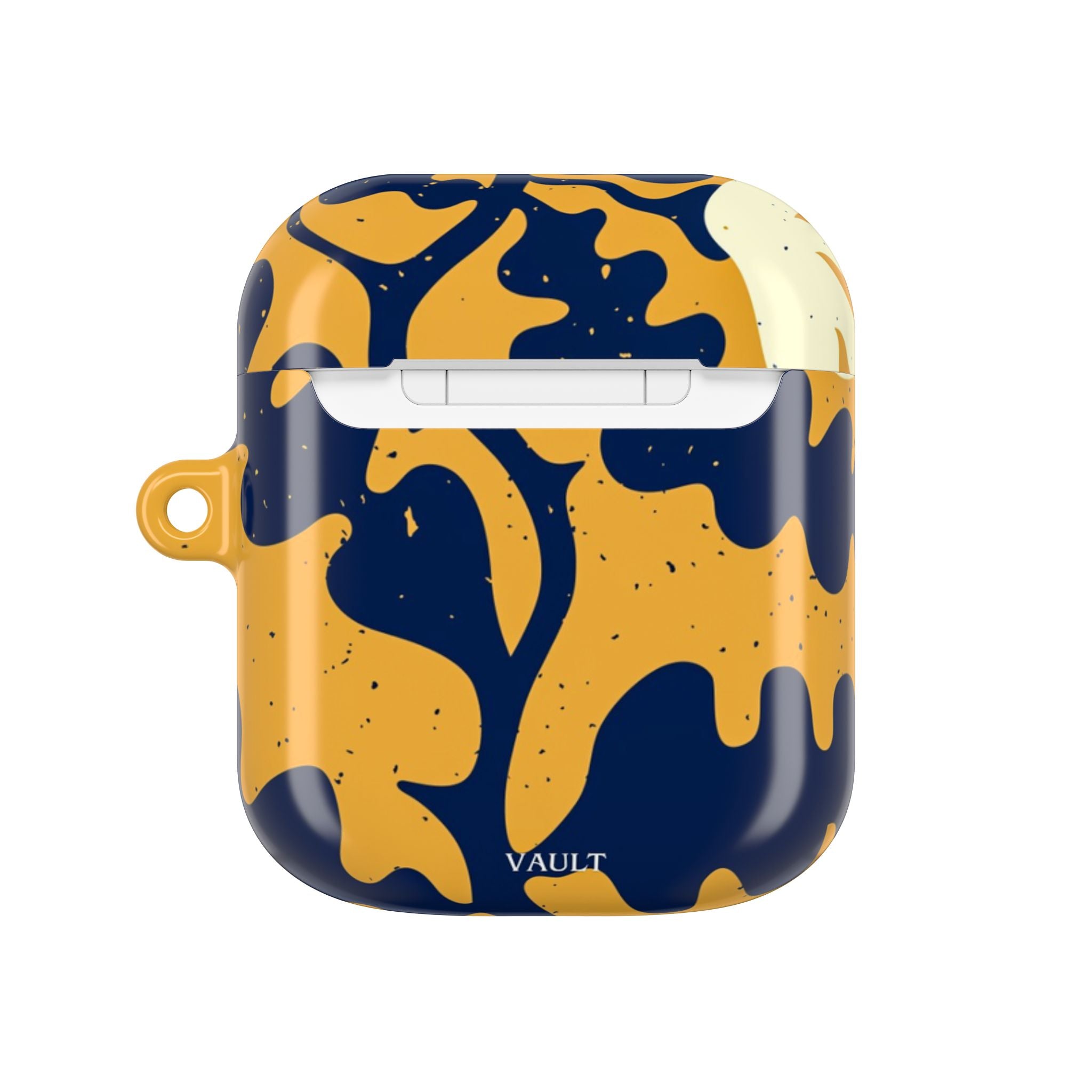 Abstract Navy & Mustard Swirl AirPod Case — Protective Designer Cover