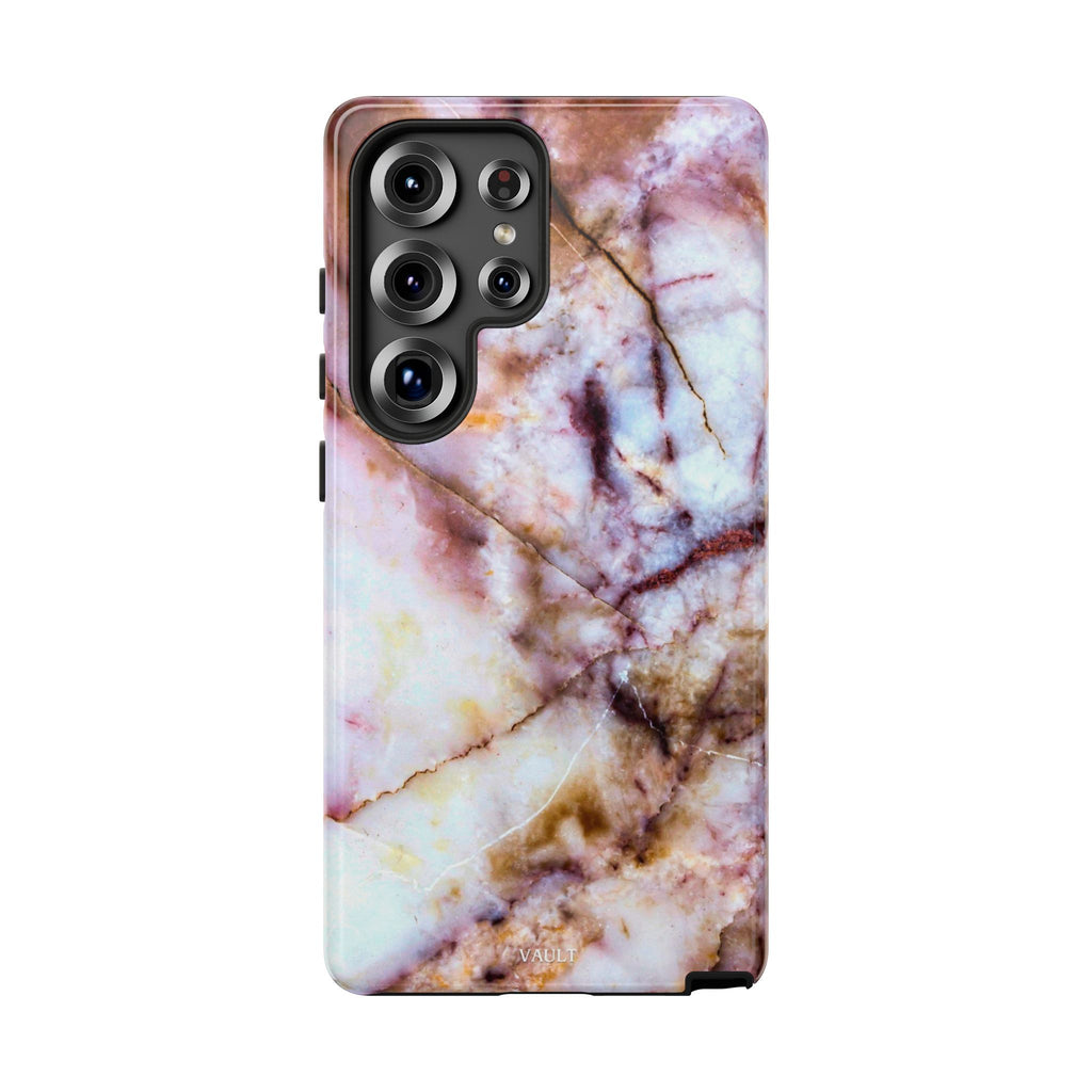Marble Vein Tough Phone Case — Pink Quartz Protective Cover