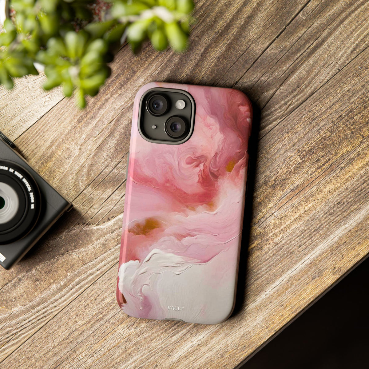 Pink Marble Tough Phone Case — Protective Artistic Phone Cover