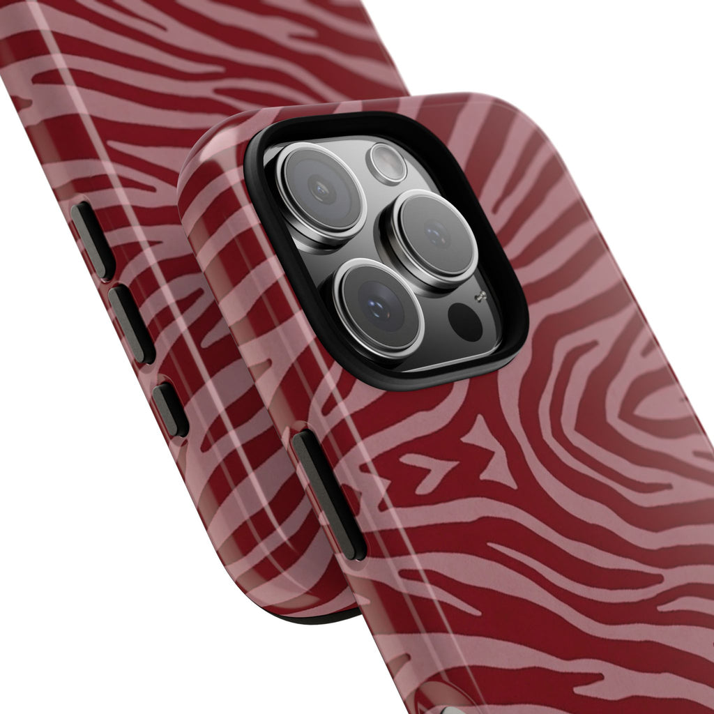 Red Zebra Print Tough Phone Case